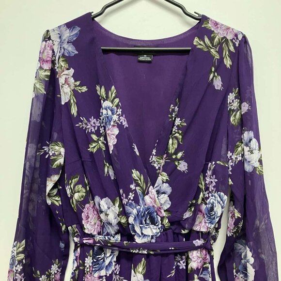 City Chic Womens Floral Dress / Maxi Dress Floral / Multicoloured / Purple - Picture 1 of 3